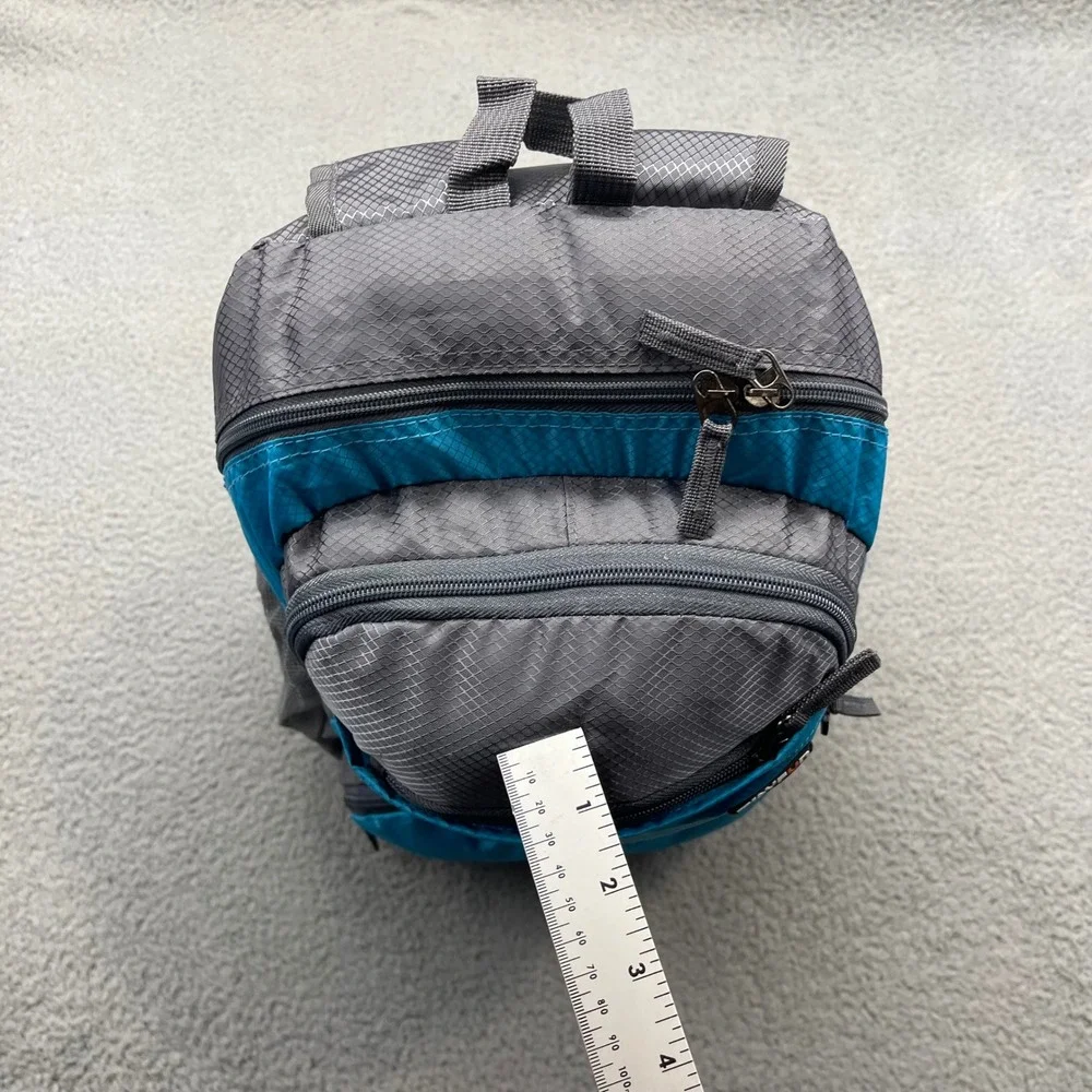 EASYFUN Packable Blue Grey Unisex One Size Hiking Travel Backpack Ripstop Nylon